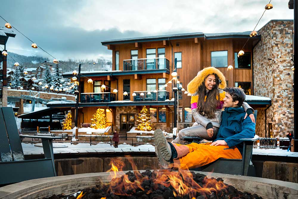 Snowmass couple in winter